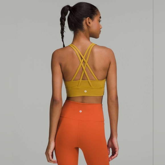 lululemon Energy Longline Bra Medium Support, B–D Cups - Auric Gold - Size 8 - Picture 2 of 4